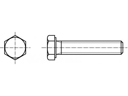 DIN 933 šroub šestihranná hlava MOSAZ