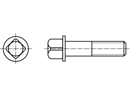 DIN 478 šroub čtyřhranná hlava upínací nákružek 10.9 černý