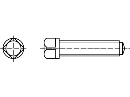 DIN 480 šroub čtyřhranná hlava upínací čípek 10.9 černý