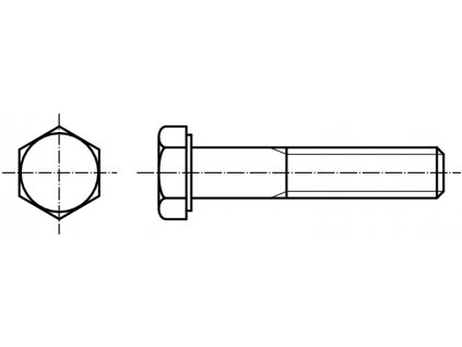 DIN 960 šroub šestihranná hlava 8.8 pozink jemné stoupání částečný závit