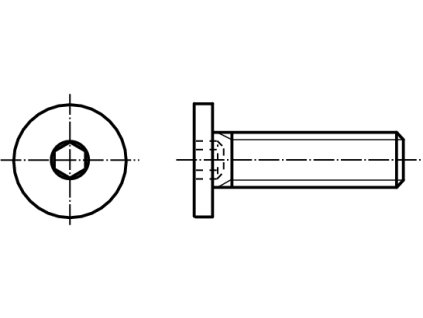 INBUS (IMBUS) šroub extra nízká hlava vnitřní šestihran 10.9 pozink
