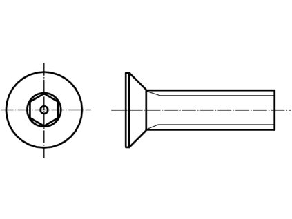 DIN 7991 INBUS (IMBUS) šroub zapuštěná hlava vnitřní šestihran nerez A2 security
