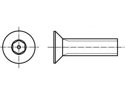DIN 7991 INBUS (IMBUS) šroub zapuštěná hlava vnitřní šestihran nerez A2 security