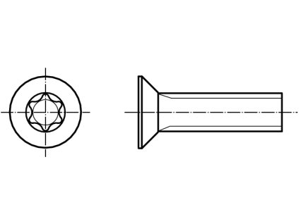 DIN 7991 INBUS (IMBUS) šroub zapuštěná hlava TORX 8.8 pozink
