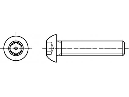 ISO 7380 INBUS (IMBUS) šroub půlkulatá hlava vnitřní šestihran SECURITY BUTTON nerez A2