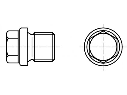 DIN 910 zátka s vnějším šestihranem a nákružkem, s válcovým závitem pozink