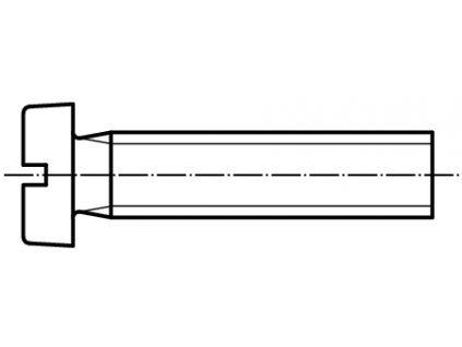 DIN 84 šroub s válcovou hlavou a průběžnou drážkou mosaz MS