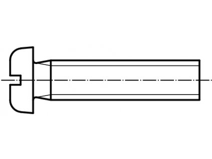 DIN 85 šroub s válcovou zaoblenou hlavou a průběžnou drážkou mosaz MS