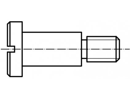 DIN 923 šroub s válcovou hlavou plochou, s průběžnou drážkou a osazeným dříkem nerez A1