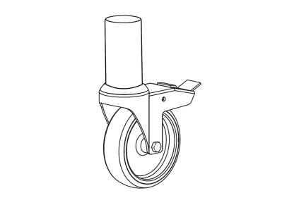 Kolečko s brzdou (bez výškového nastavení), 42959, Průměr kolečka (mm): 125
