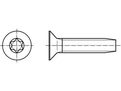 DIN 7500MT šroub závitotvorný se zápustnou hlavou TORX pozink