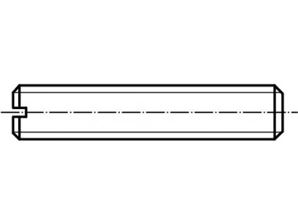 DIN 551 šroub stavěcí s průběžnou drážkou a plochým koncem mosaz MS