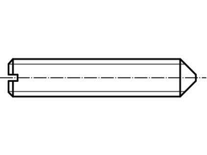 DIN 553 šroub stavěcí s průběžnou drážkou a hrotem pozink