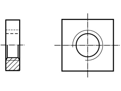 DIN 562 matice čtyřhranná nízká černá