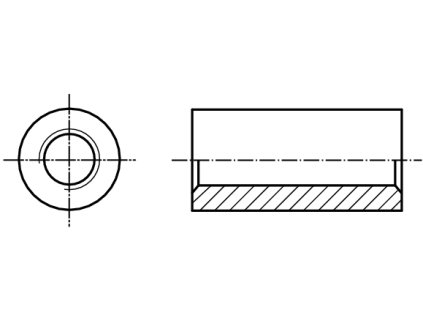 Matice válcová prodlužovací (trubková) pozink