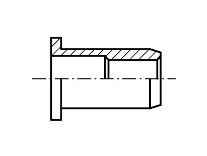 Nýtovací matice plochá hlava hladké tělo hliník AL