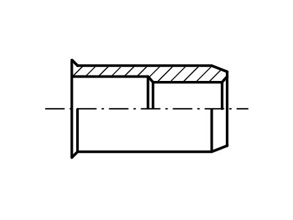 Nýtovací matice mikro zapuštěná hlava hladké tělo nerez A2