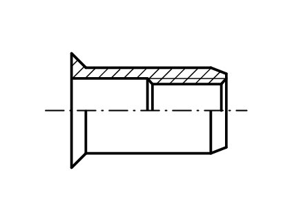 Nýtovací matice zapuštěná hlava 90st. hladké tělo nerez A2