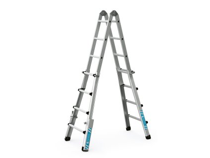 Variomax V čtyřdílný teleskopický žebřík, 41933, Délka jako opěrný žebřík (m): prodloužení nosného profilu (viz obr. č. 7)