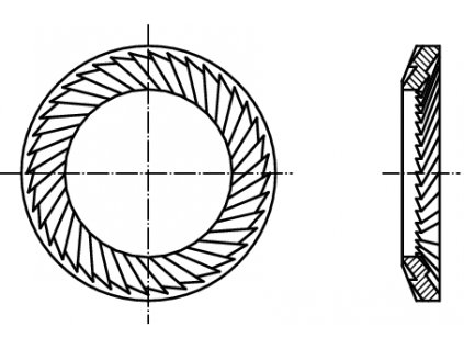 SCHNORR podložka forma S - pro šroub v pevnosti 5.8 černá