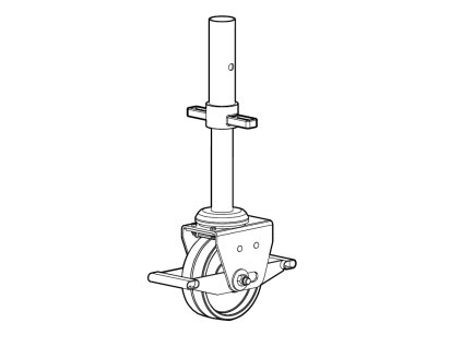 Výškově stavitelné kolečko 150 mm, 42755, Průměr kolečka (mm): 150