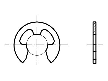 DIN 6799 Kroužek pojistný třmenový pozink