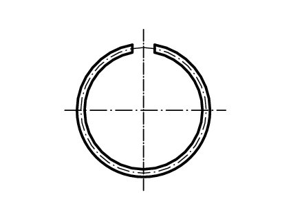 DIN 7993A kroužek pojistný drátěný rozpěrný pro hřídel černý