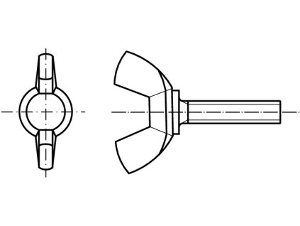 DIN 316 AF Šroub křídlový, americká forma AF pozink