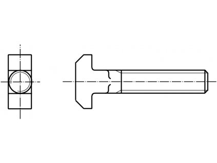 DIN 186B Šroub s T hlavou a čtyřhranem 8.8 černý