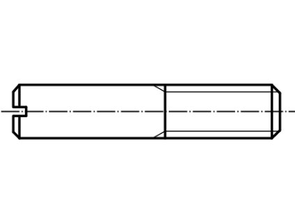 DIN 427 Šroub bez hlavy, s průběžnou drážkou černý