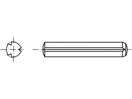 DIN 1473 Kolík válcový rýhovaný po celé délce nerez A1