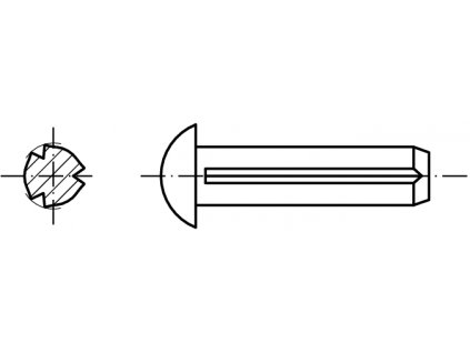 DIN 1476 Hřeb rýhovaný s půlkulatou hlavou pozink