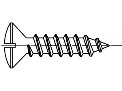 DIN 7973C šroub do plechu s čočkovou hlavou a průběžnou drážkou (ostrá špička) pozink