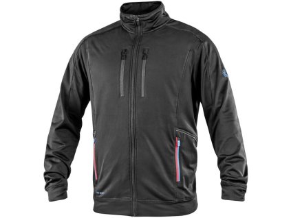 Mikina CXS LEONIS, pánská, černá s HV modro/červenými doplňky