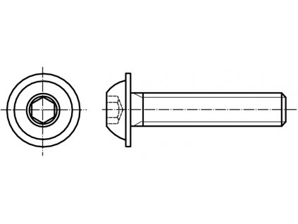 ISO 7380 INBUS (IMBUS) šroub půlkulatá hlava vnitřní šestihran s límcem BUTTON 10.9 černý