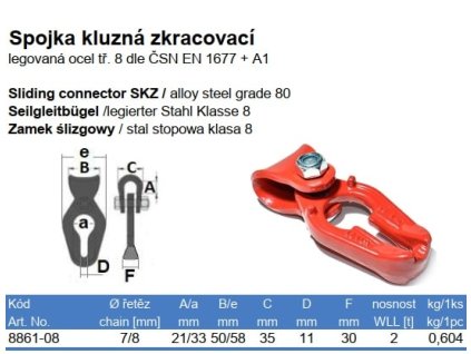 Hák kluzný s vidlicí HKV