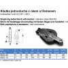 Kladka jednoduchá s okem, třmenem, s kulič. ložiskem