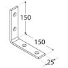 KW7 - úhelník úzký 150x150x25x5,0 mm