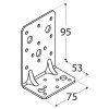KPK 12 - úhelník s prolisem 95x53x75x2,5 mm