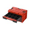 QBRICK Box plastový s organizérem plastový QBRICK ONE Drawer 3 Toolbox 2.0 Red Ultra HD Custom, 2 zásuvky | 587x380x340 mm