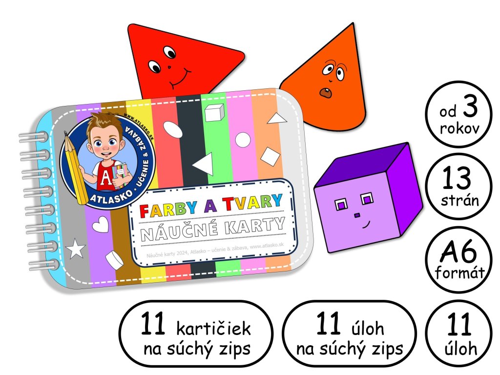 náučné karty farby a tvary produktový obrázok