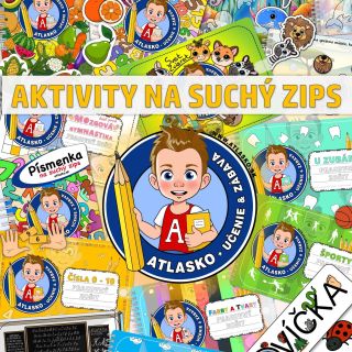 Vzdelávacie aktivity na suchý zips a so stierateľnou fixkou - Atlasko 😍.