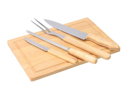 4-teiliges Grillset mit Schneidebrett