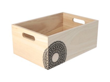 Holzkiste mit Mandala 31 x 21 x 13 cm