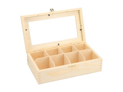 Holzbox mit Glas – 8 Fächer