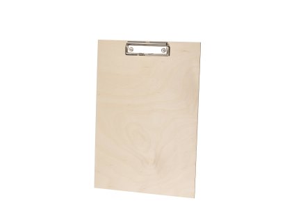 Schreibblock aus Holz mit Clip A4