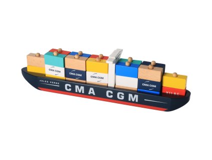 Holzpuzzle Containerschiff