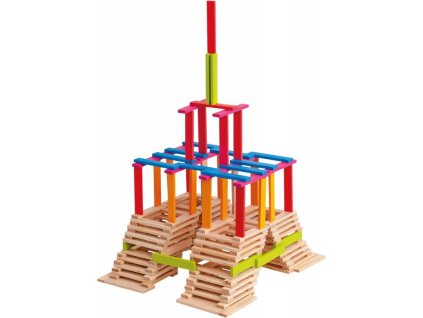 Bausatz aus Holz im Eimer