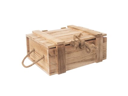 Holztruhe mit Schnur 36 x 26 x 16 cm