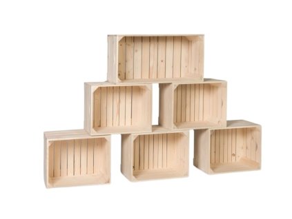 Holzkisten-Bücherregal 140 x 90 x 24 cm